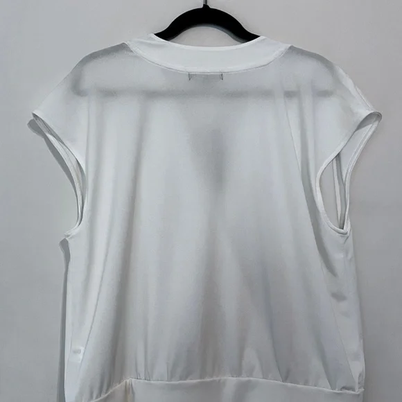 V Neck Wrap Banded Short Sleeve Shirt - Picture 2 of 3